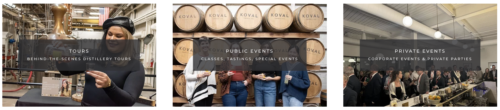 KOVAL Tours, Public Events, and Private Events