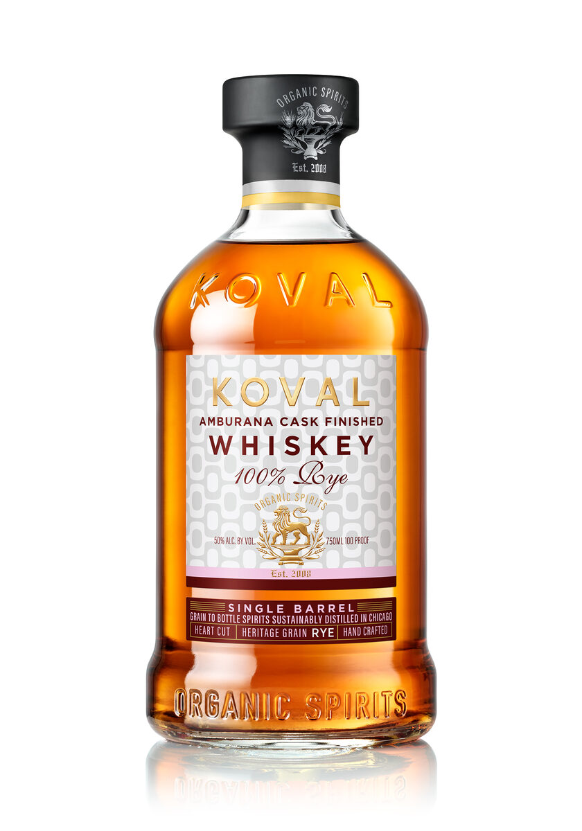 KOVAL Amburana Rye bottle on white