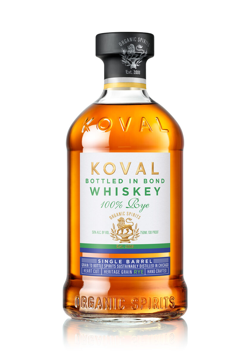 KOVAL Rye Bottled in Bond bottle on white