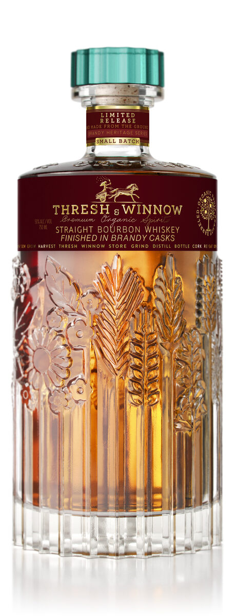 Thresh & Winnow Straight Bourbon Finished in Brandy Casks bottle on white