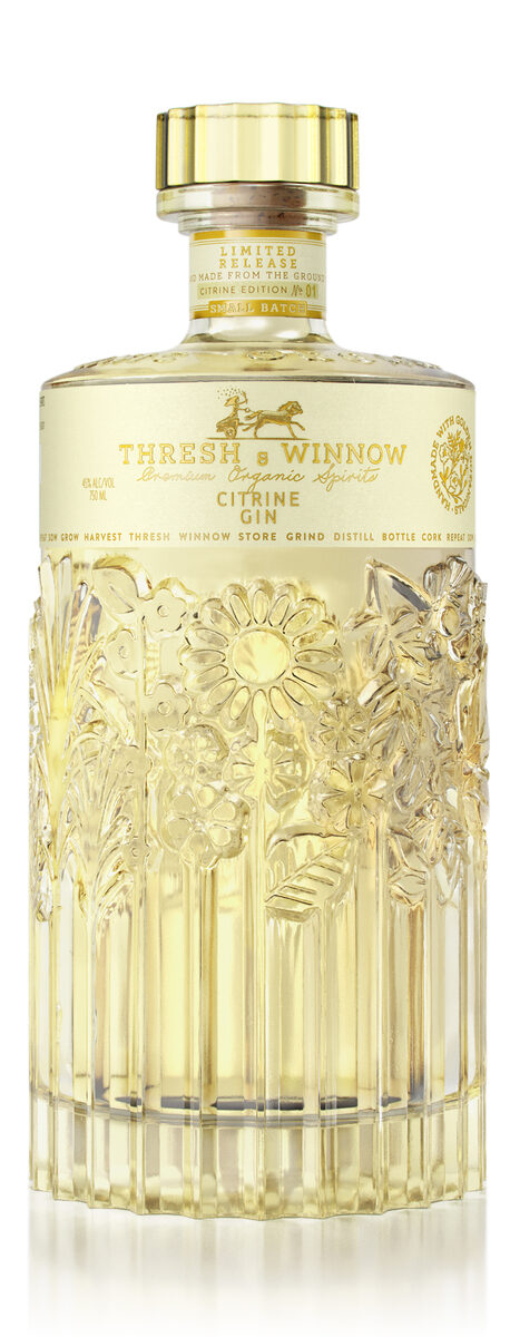 Thresh & Winnow Citrine Gin bottle on white