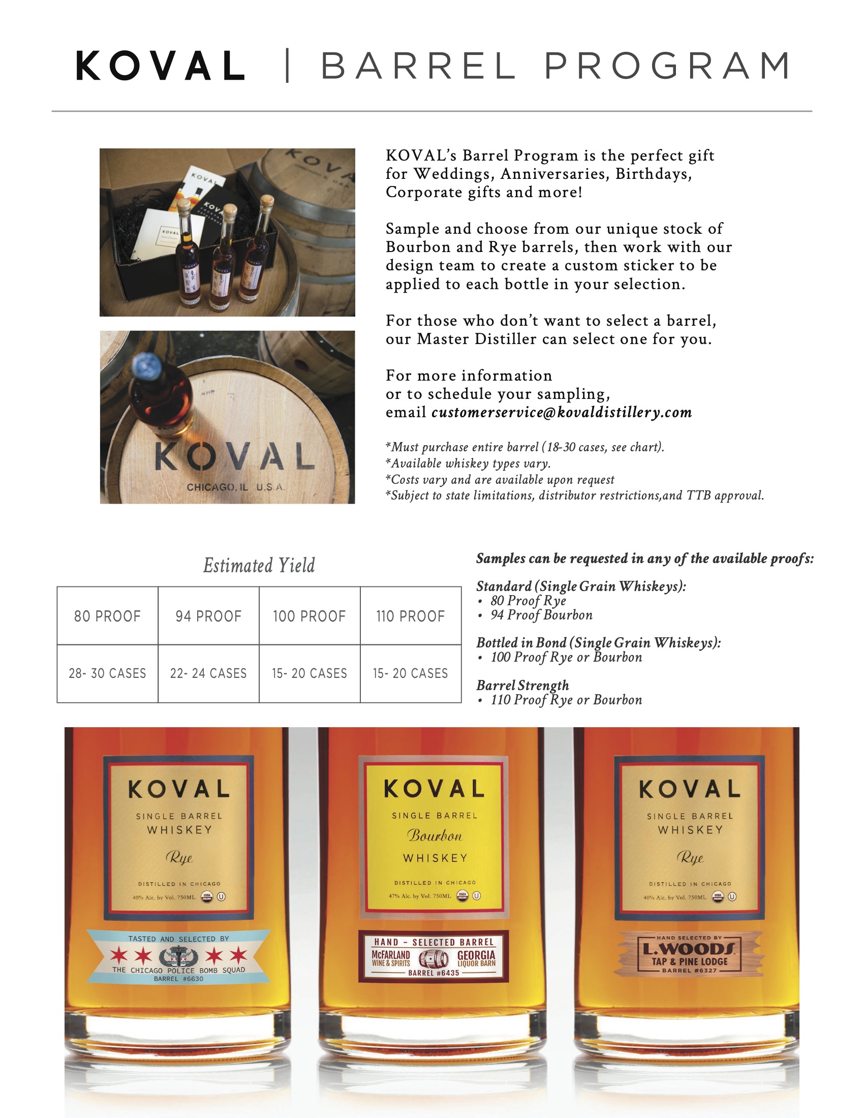 Barrel Program Bottles